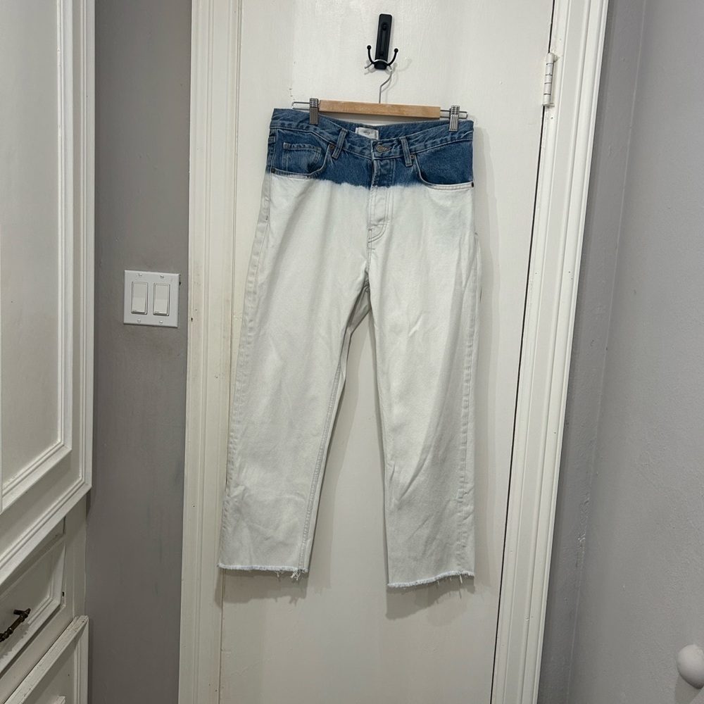 MNG Denim Blue &white jeans size 8